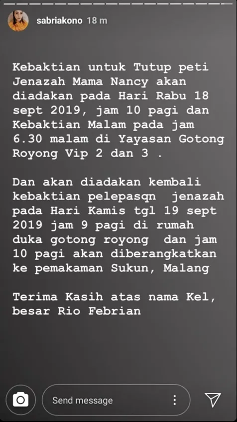 Dimakamkan Hari Kamis