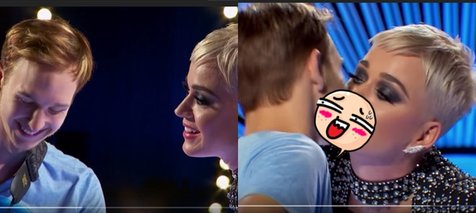 Kalau KLovers dicium Katy Perry bakal kaget juga kan? © youtube.com/americanidol/