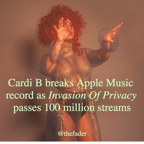 Cardi B sendiri mengaku tak menyangka albumnya akan sesukses ini. © instagram.com/iamcardib