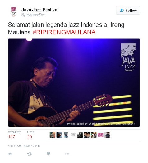 Ireng Maulana © Twitter @JavaJazzFest