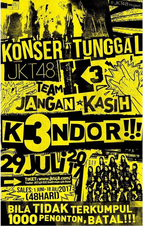 Poster dari konser #JanganKasihK3ndor JKT48.