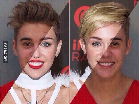 Justin Bieber & Miley Cyrus. ©9gag.com