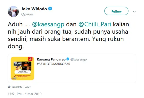 Dilerai Jokowi