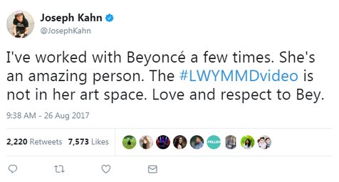 Josep Kahn sempat membantah dan meluruskan pandangan mengenai konsep klip baru Taylor Swift dan 'Formation' milik Beyonce Knowles © twitter.com/JosephKahn