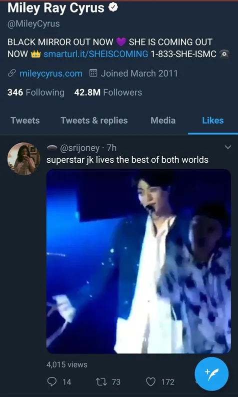 Miley Nge-Like Video Jungkook
