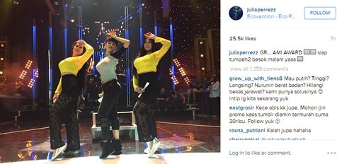 Julia Perez siap duet bareng Duo Serigala © Instagram/juliaperrezz