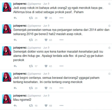 Julia Perez Murka Di Twitter Gara Gara Perokok Ada Apa