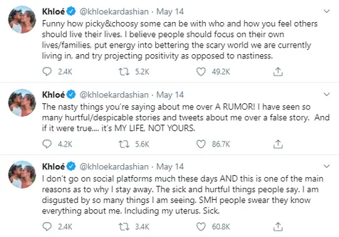 Reaksi Khloe Kardashian