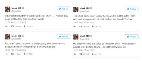 Meek Mill berkicau tentang tanggung jawab Drake sebagai penulis lagu ©Twitter