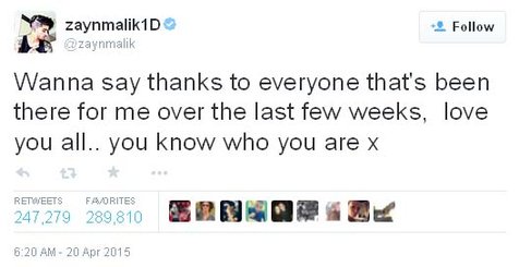 Inilah kicauan perdana Zayn Malik di Twitter sejak keluar dari One Direction ©twitter.com/zaynmalik