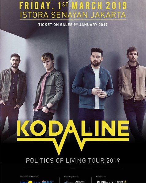 Tiket presale konser Kodaline sudah mulai bisa dipesan hari ini! © instagram.com/kodaline