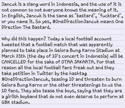 Konser One Direction di Indonesia mendapat kecaman keras ©Twitter