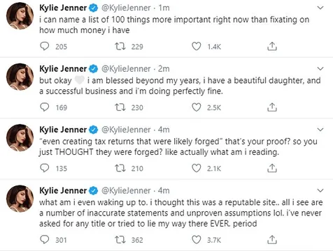 Reaksi Kylie
