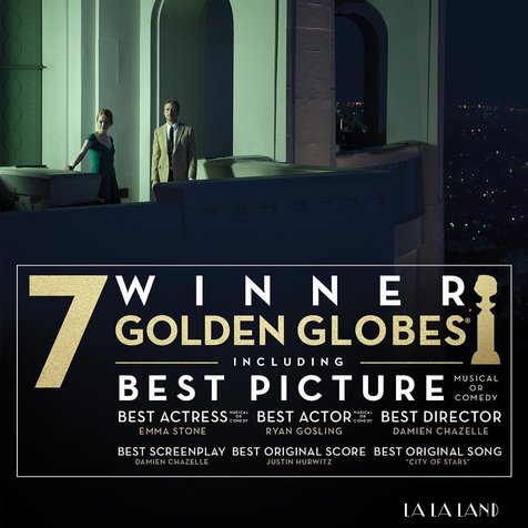 Setelah bersinar di Golden Globes 2017, kini album soundtrack 'LA LA LAND' melesat di chart Billboard 200! © instagram.com/lalaland