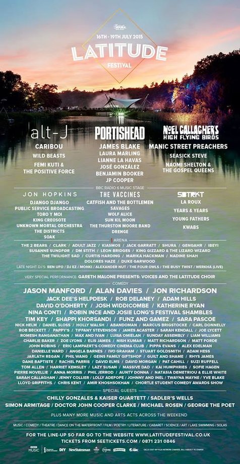 Line-up Latitude Festival © Latitude Festival Official Facebook