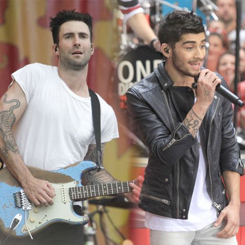 Adam Levine vs Zayn Malik © Fameflynet