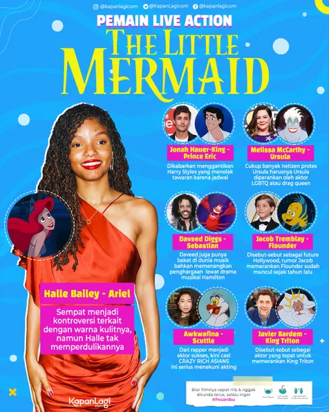 Halle Bailey Javier Bardem Sederet Pemain Live Action The Little Mermaid Kapanlagi Com
