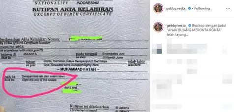Akta Kelahiran Lucinta Luna