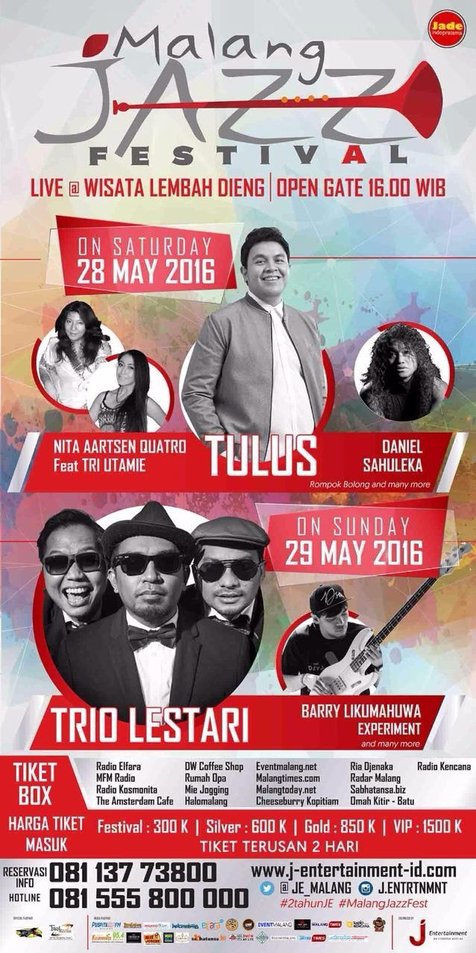 Siapkan dirimu! Malang Jazz Festival bakal hadirkan sensasi menikmati musik jazz di tengah lembah © J-Entertainment/Malang Jazz Festival 2016