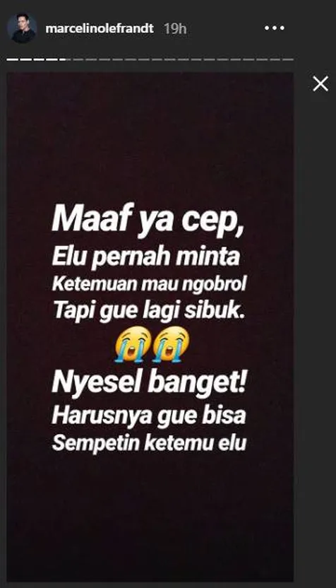 Marcellino Ungkap Penyesalannya