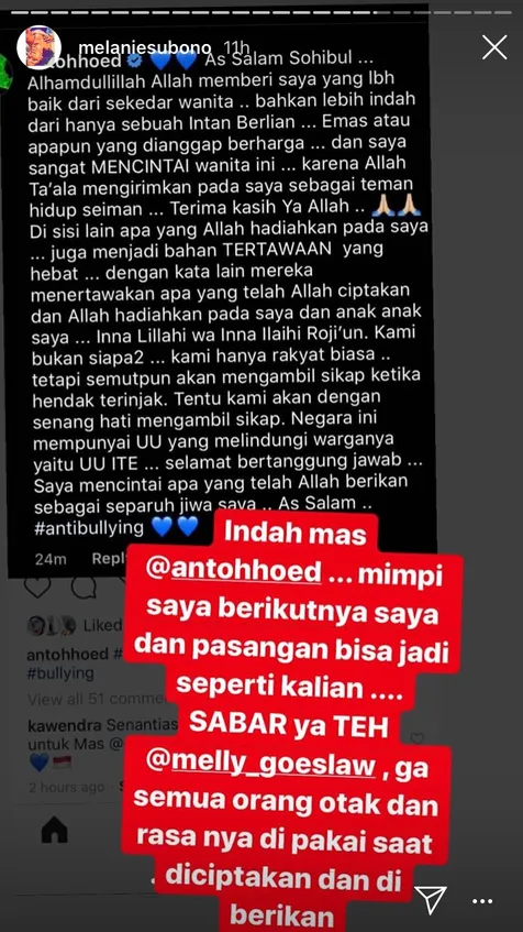 Dukungan dari Melanie Subono