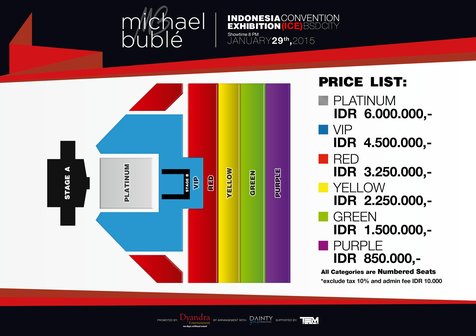 Detil Tiket Konser Michael Buble