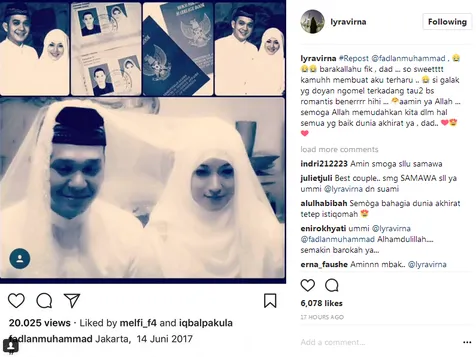 Lyra balas postingan Fadlan © Instagram/lyravirna