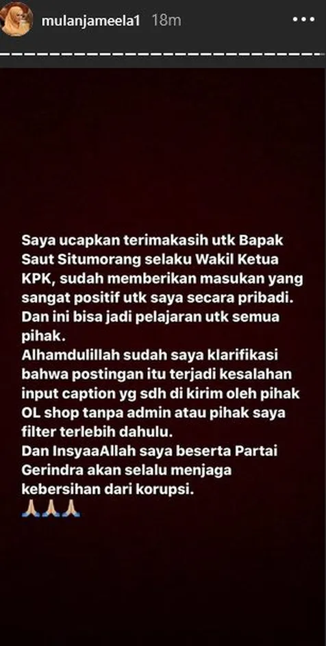 Janji Tidak Akan Korupsi