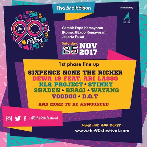 Setelah vakum selama 2 tahun, kini The 90's Festival siap untuk kembali digelar © Accellera Entertainment