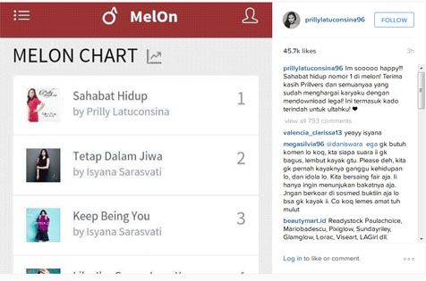 Kebahagiaan Prilly tertuang dalam salah satu posting-an di akun Instagramnya © Instagram.com/prillylatuconsina96