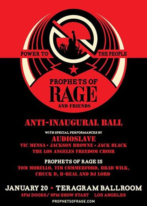 Audioslave akan reuni di konser Propeths Of Rage yang digelar sebagai bentuk anti pada presiden terpilih Amerika Serikat, Donald Trump