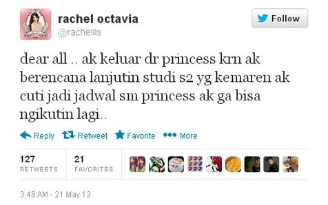 Alasan Rachel Keluar