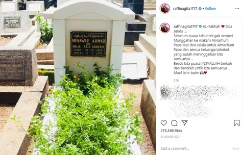 Tak Sempat Ziarah Sebelum Puasa Raffi Ahmad Unggah Foto Makam Sang Ayah Dan Panjatkan Doa Kapanlagi 