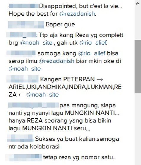 Ada yang baper, Sahabat NOAH galau lihat postingan Reza dan additional drummer mereka. / instagram.com/noah_site