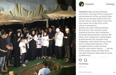 Rini memberikan penjelasan soal pelukan pada anak Fery ©instagram/riniyulianti