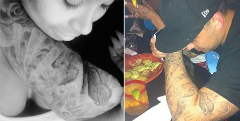 Blac Chyna dipeluk orang yang bertato sama dengan Rob Kardashian © instagram.com/blacchyna