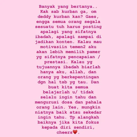 Sabrina Chairunnisa Menjawab