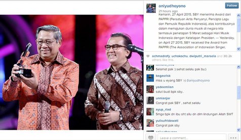 Susilo Bambang Yudhoyono @foto:instagram/aniyudhoyono