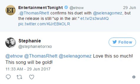 Thomas Rhett konfirmasi kolaborasi dengan Selena Gomez, fans segera bereaksi © Cosmopolitan/Twitter.com