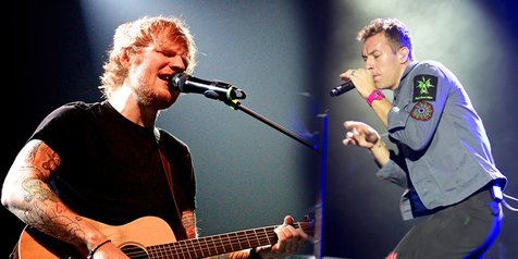 Ed Sheeran & Chris Martin © Fameflynet