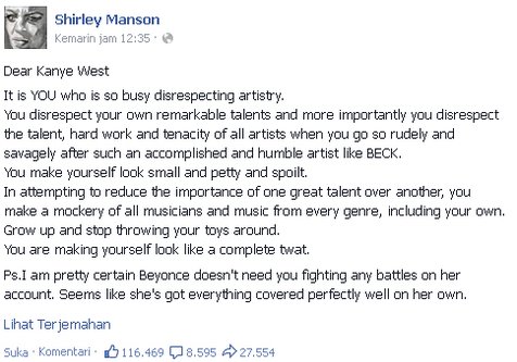 © Shirley Manson Official Facebook