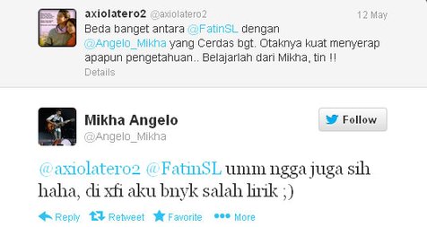 Mikha Belain Fatin di Twitter