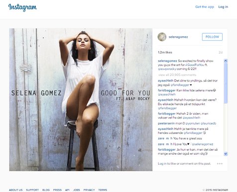 Berjudul Good For You, Selena Gomez bakal merilis single barunya besok! ©Instagram.com/selenagomez/