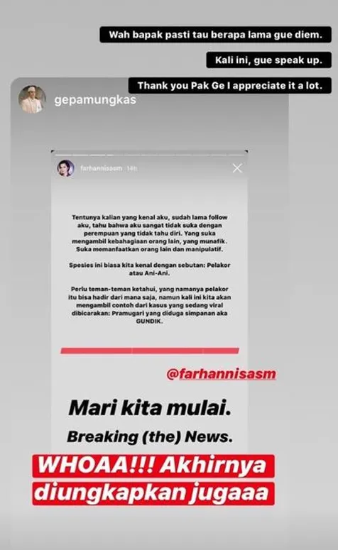 Dapat Dukungan dari Ge Pamungkas dan Istri