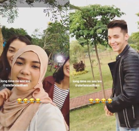 Stefan William tampak syuting bersama para pemain ANAK LANGIT. © Instagram/rayanurfitrird