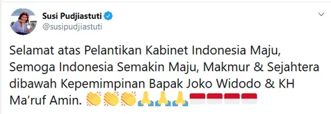 Ucapan Selamat Untuk Para Menteri Terpilih