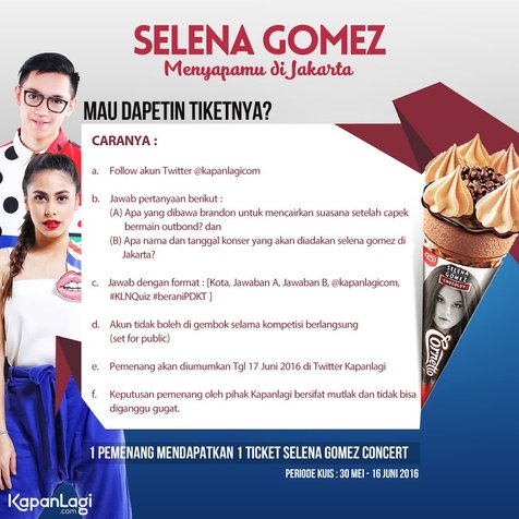 Kamu masih punya kesempatan untuk bertemu dengan Selena Gomez lho KLovers! © KapanLagi.com