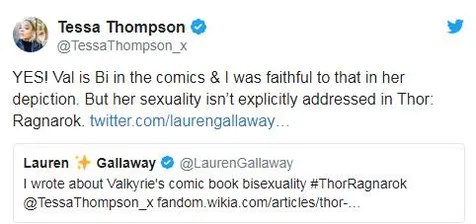 Tessa Thompson Senang Valkyrie Digambarkan Bi