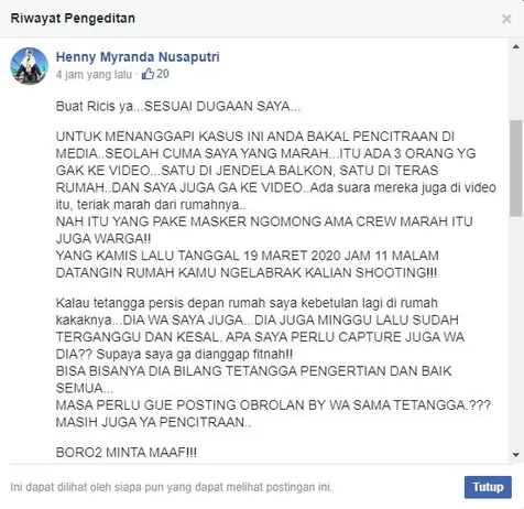 Minta untuk Tidak Lakukan Pencitraan
