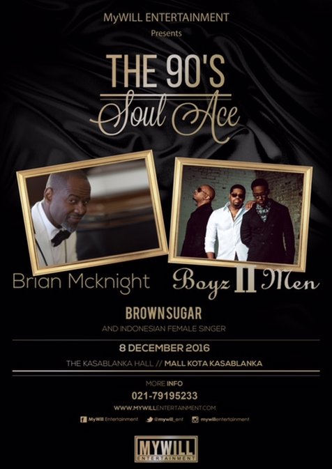 Boyz II Men dan Brian McKnight siap bernostalgia di Indonesia kembali. ŠMyWILL Entertainment